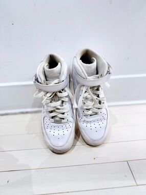 Nike White High-Top Sneakers with Strap